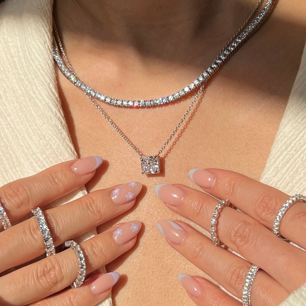 Princess-Cut Pendant Necklace