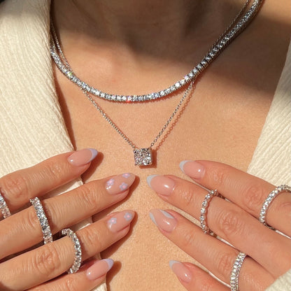 Princess-Cut Pendant Necklace