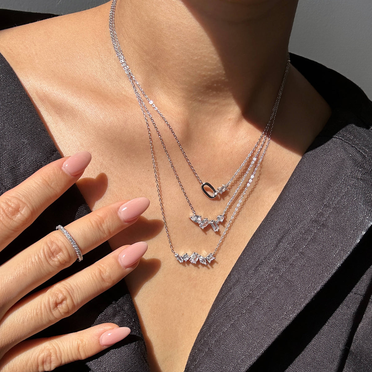 Mixed-Cut Cluster Necklace
