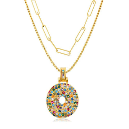 Set di 2 collane con iniziali a bolla