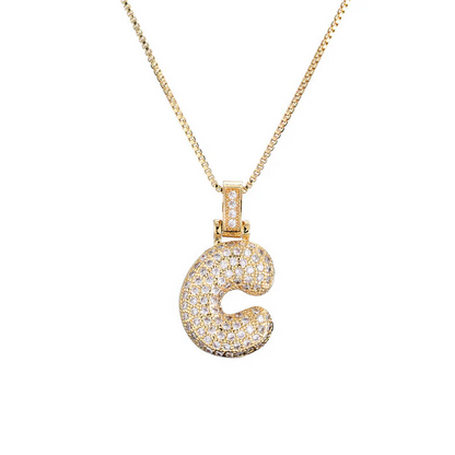 Collana con iniziale Diamond Bubble