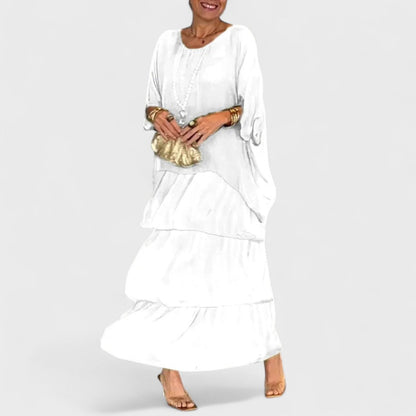 Nora - Elegante abito casual boho in chiffon 