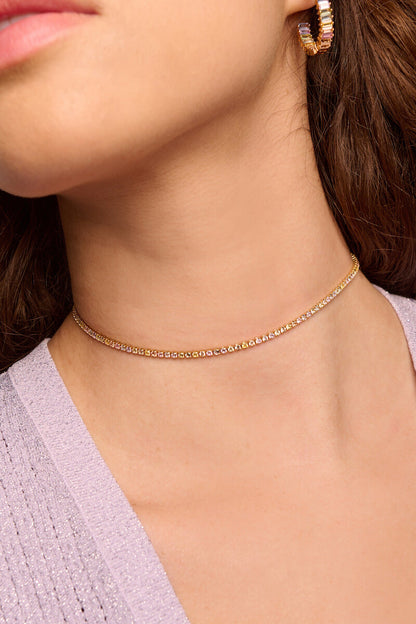 Pastel Crystal Line Choker (2 mm)