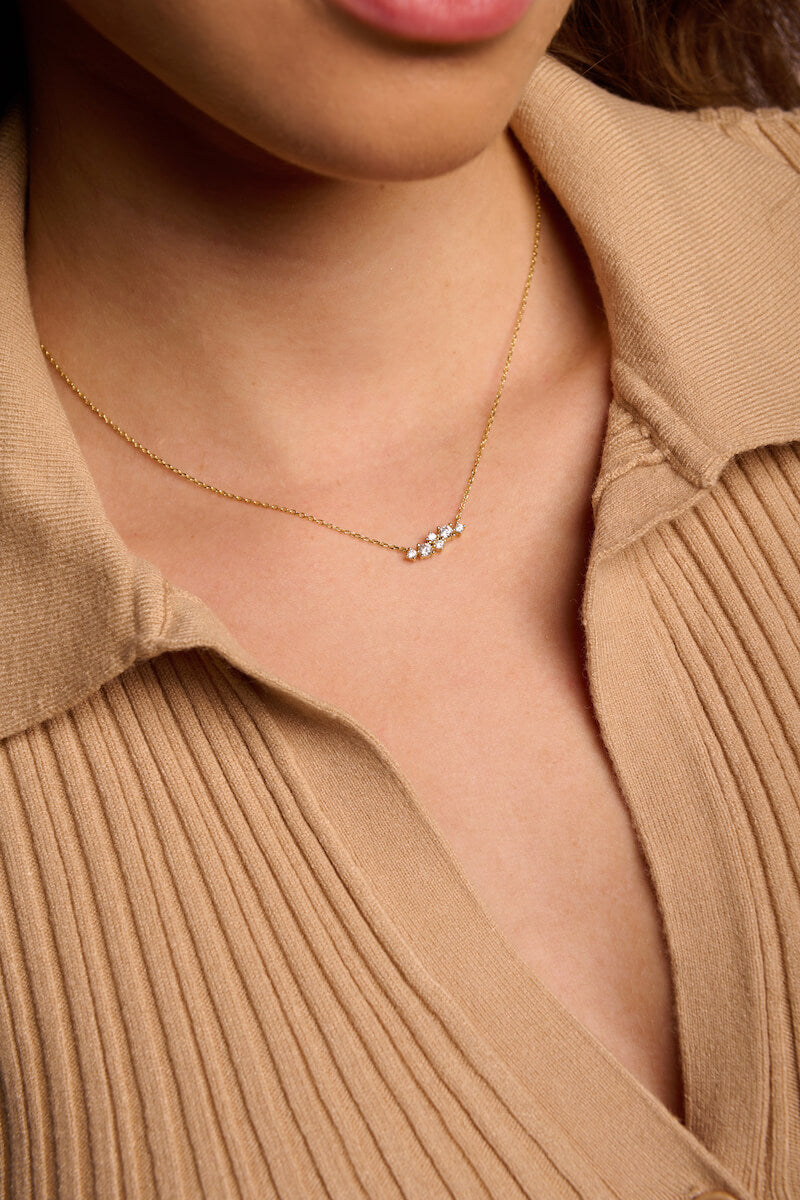 Round Cluster Pendant Necklace