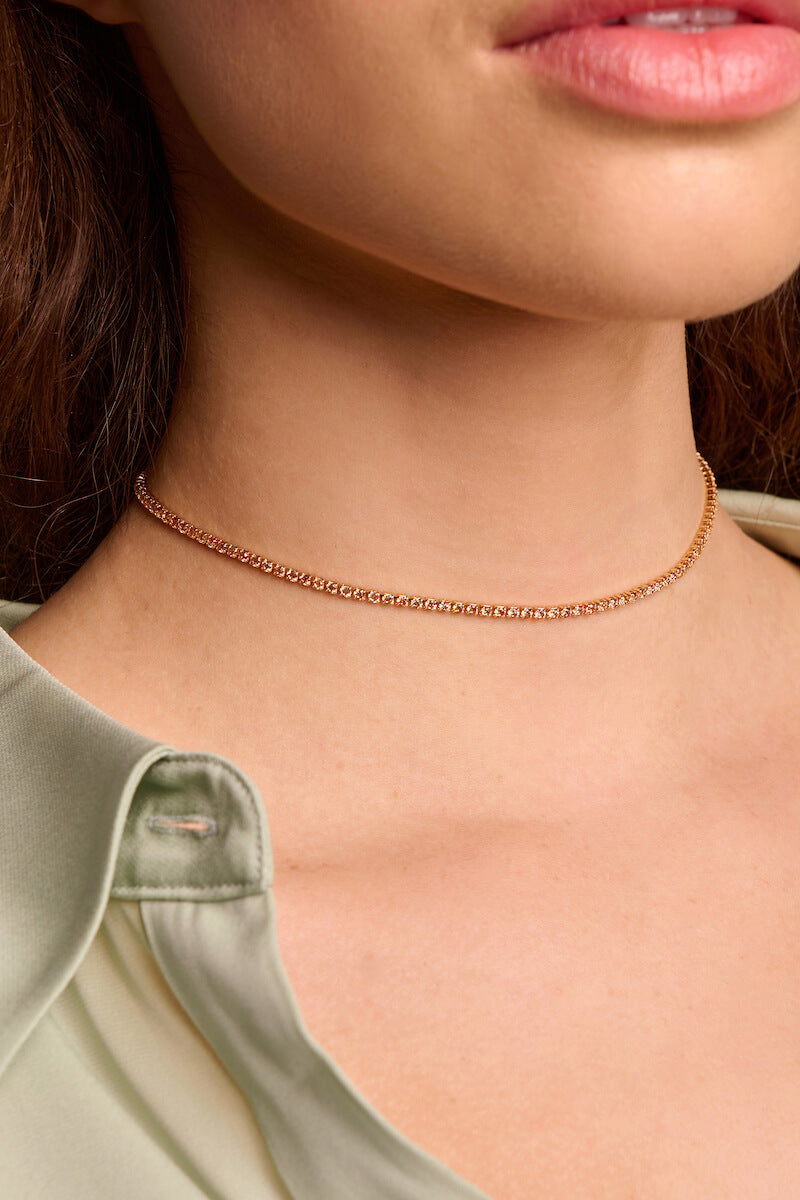 Pastel Crystal Line Choker (2 mm)
