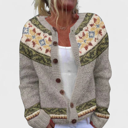 Lianne - Cardigan a maglia larga a fantasia chic