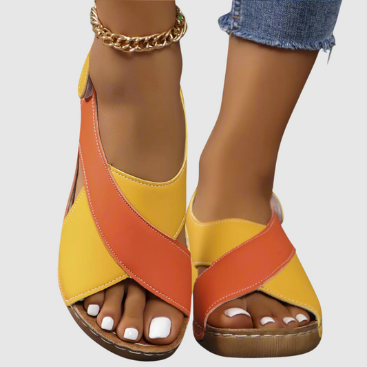 Hildegard - Sandali bicolori in pelle