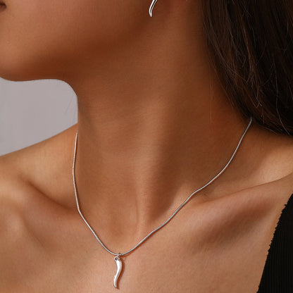 Set di gioielli con ciondoli curvi 2 pezzi