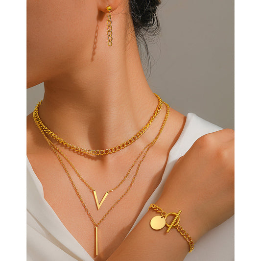 Set di gioielli con pendente minimalista 4 pezzi