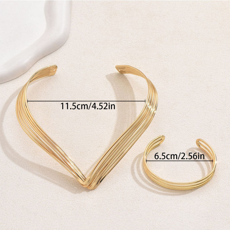 Set di gioielli a strati elegante 2 pezzi