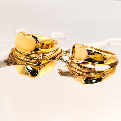 Anello con sigillo minimalista a forma di cuore