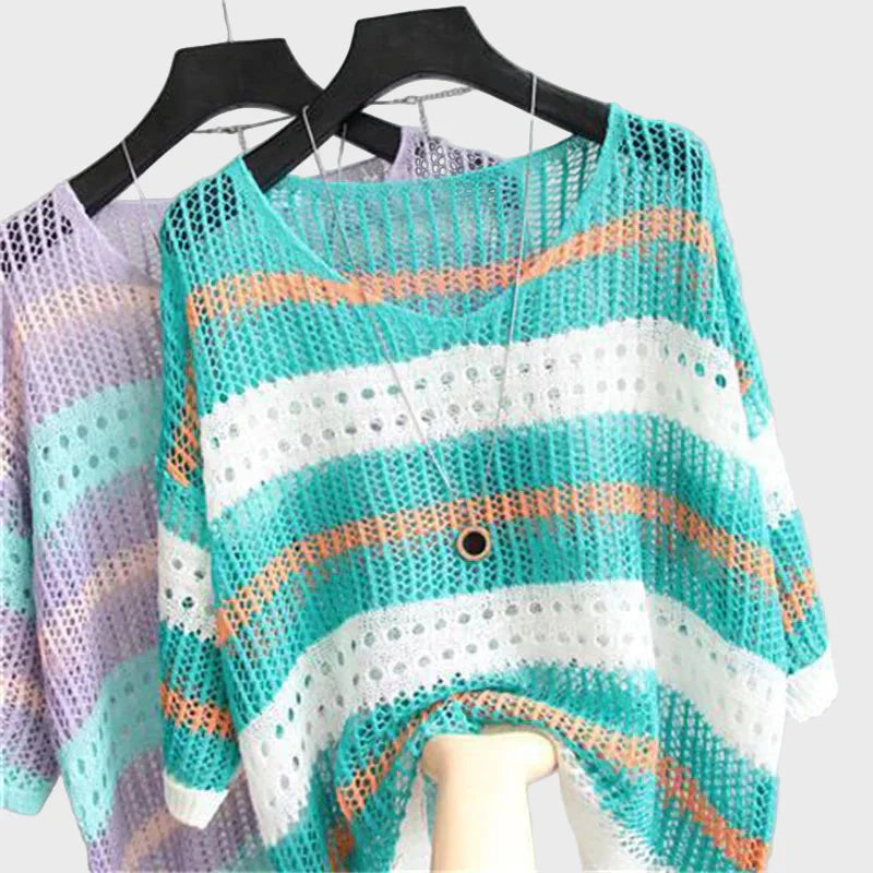 Top leggero in maglia con apertura