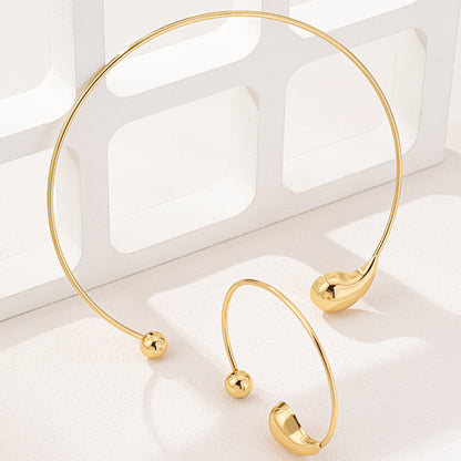 Set di gioielli con collana a goccia e orbita, 2 pezzi