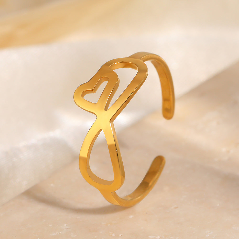 Anello aperto con cuore infinito