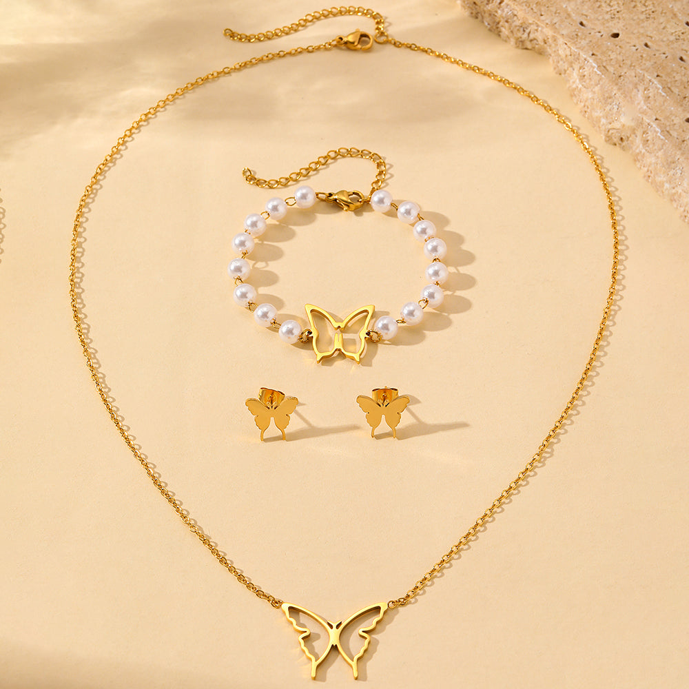 Set di gioielli a farfalla 3 pezzi