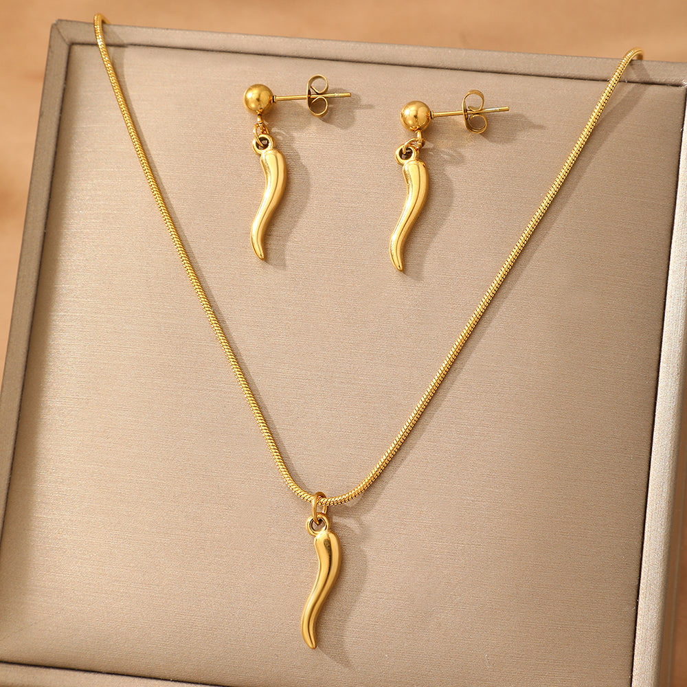 Set di gioielli con ciondoli curvi 2 pezzi