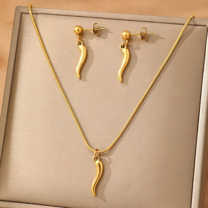 Set di gioielli con ciondoli curvi 2 pezzi