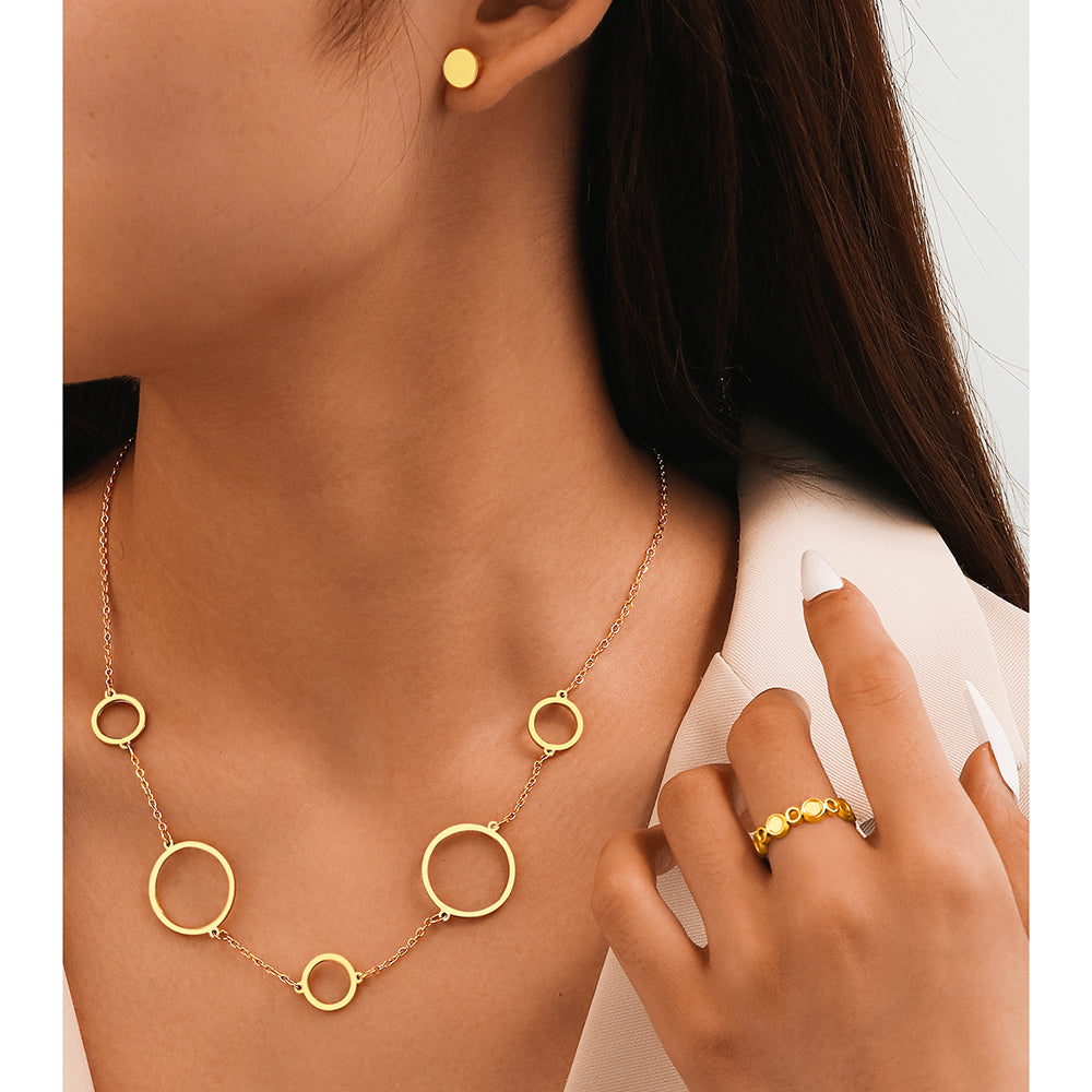 Set di gioielli con cerchi geometrici 3 pezzi