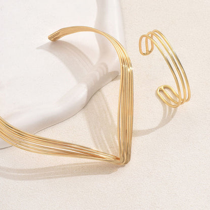 Set di gioielli a strati elegante 2 pezzi