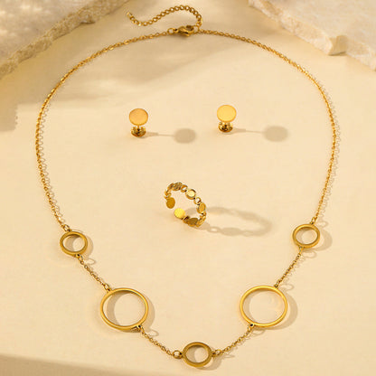 Set di gioielli con cerchi geometrici 3 pezzi