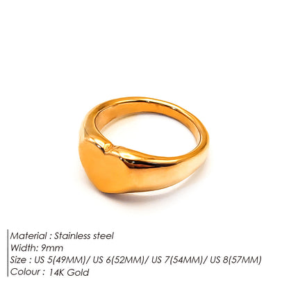 Anello con sigillo minimalista a forma di cuore