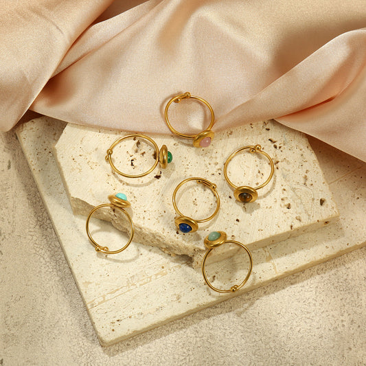 Anello rotondo con occhio di tigre