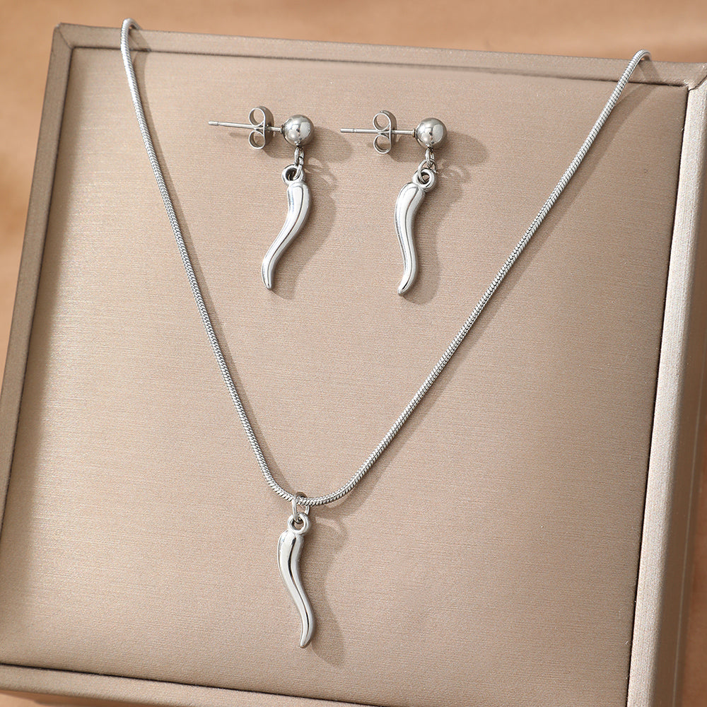 Set di gioielli con ciondoli curvi 2 pezzi