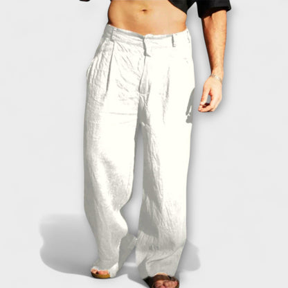 Pantaloni larghi in lino