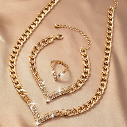 Set di gioielli con catena a V 3 pezzi