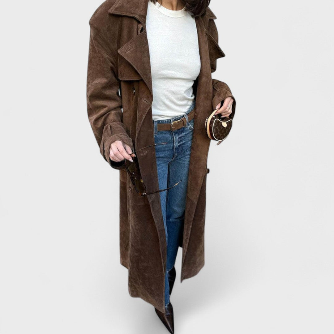 Veronika - Elegante trench con collo alto
