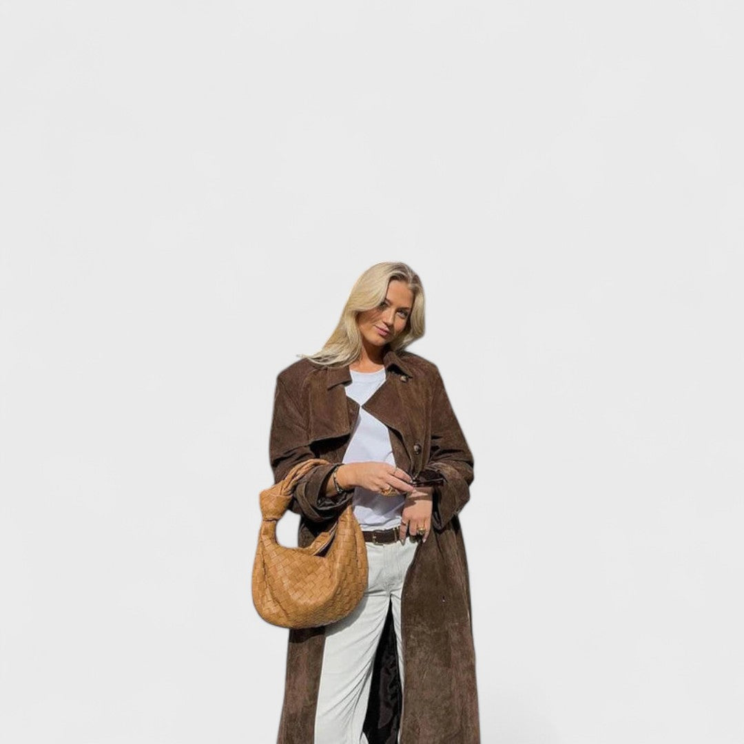 Veronika - Elegante trench con collo alto
