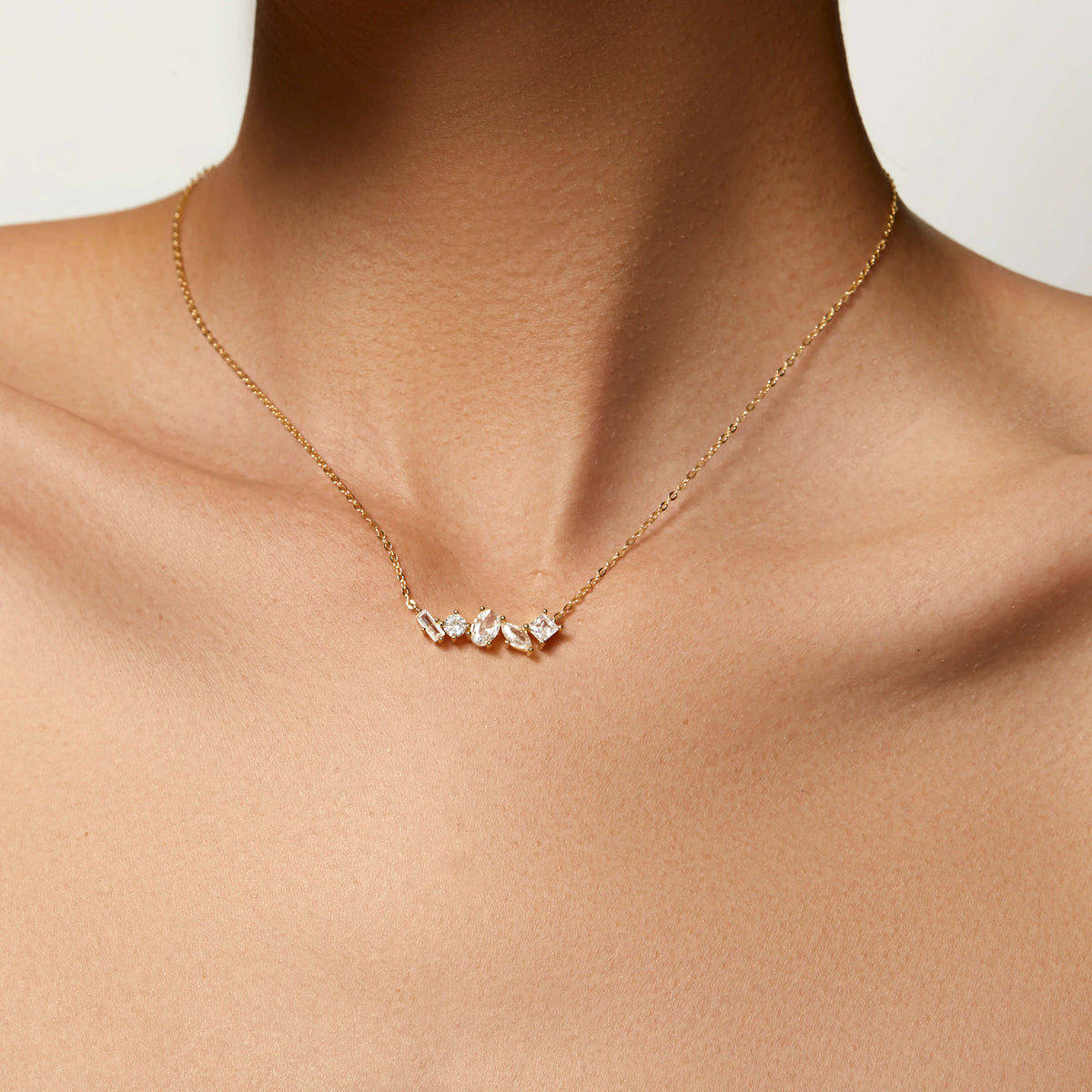Mixed-Cut Cluster Necklace
