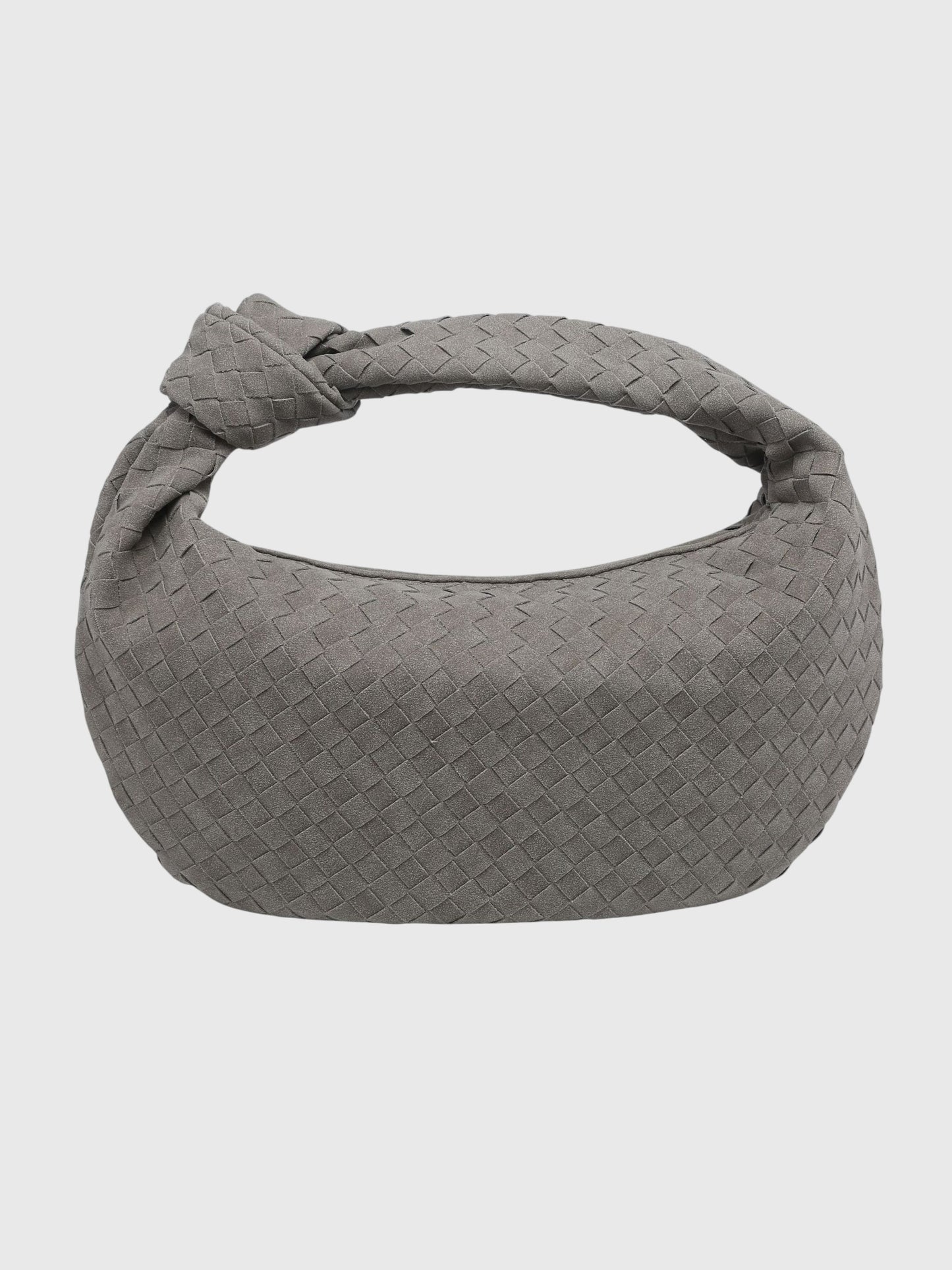 Celeste | Borsa Media In Pelle Scamosciata Intrecciata Con Nodo