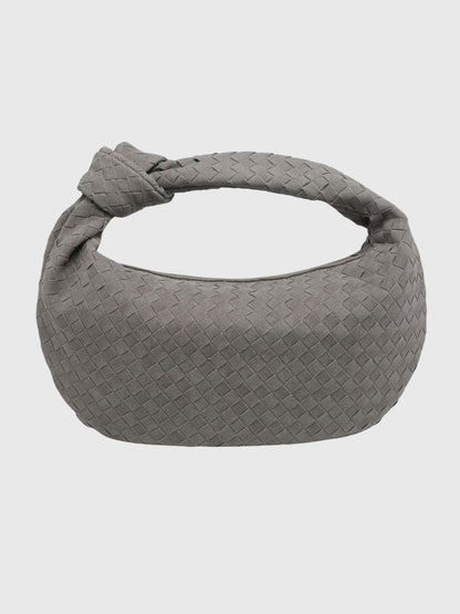 Celeste | Borsa Media In Pelle Scamosciata Intrecciata Con Nodo