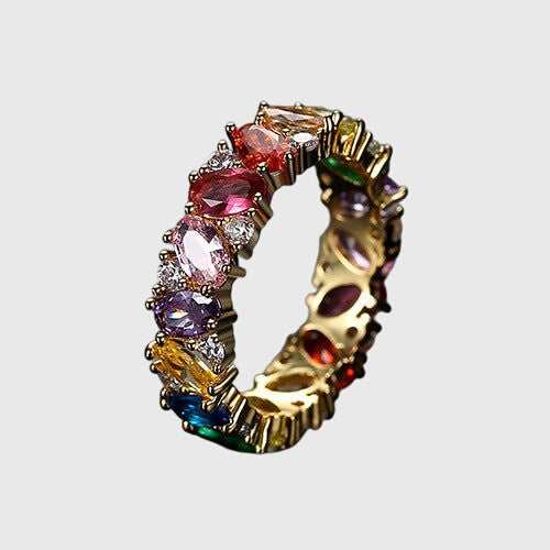 Anello Vintage in Zirconi Colorati