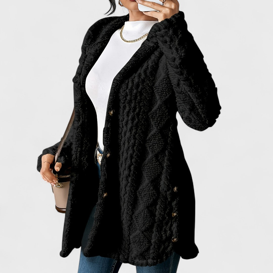 Katerina - Cardigan Cappotto Cappuccio Caldo 