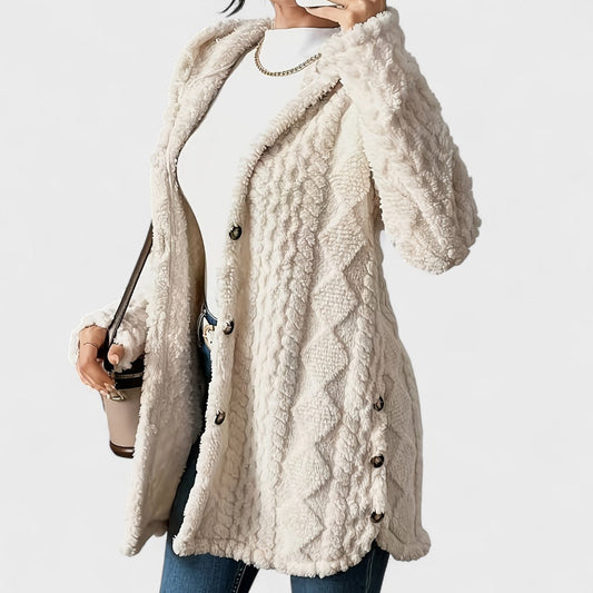 Katerina - Cardigan Cappotto Cappuccio Caldo 