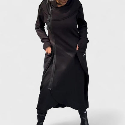 Mana - Felpa con cappuccio e zip lunga in tessuto leggero e traspirante