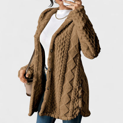 Katerina - Cardigan Cappotto Cappuccio Caldo 