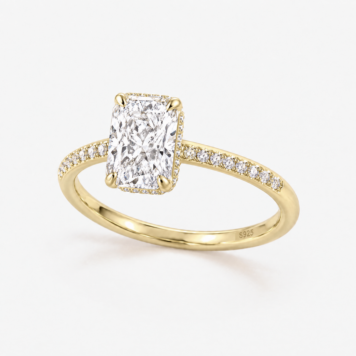Radiant Pavé Solitaire ring