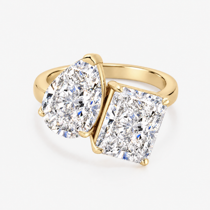 Toi et Moi Pear & Radiant ring