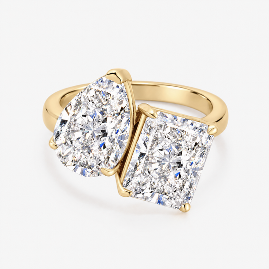 Toi et Moi Pear & Radiant ring