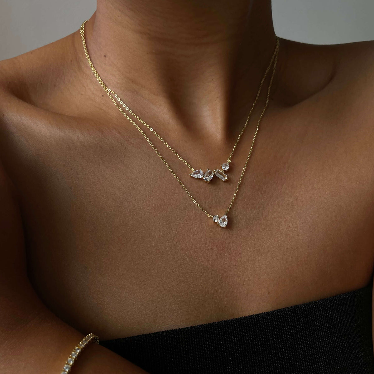 Asymmetric Mixed-Cut Necklace
