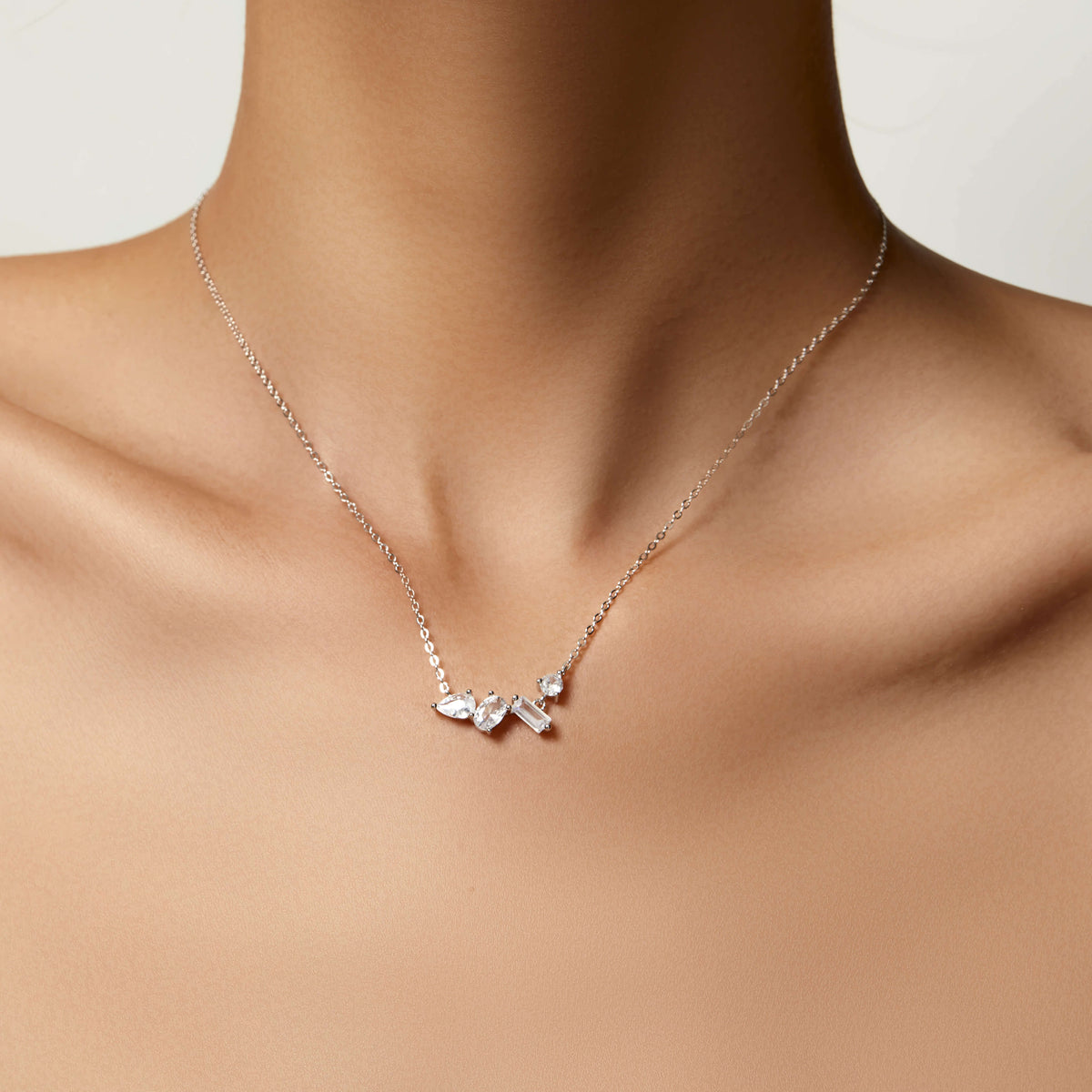 Asymmetric Mixed-Cut Necklace