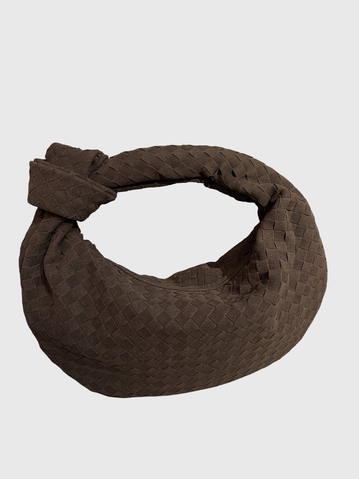 Celeste | Borsa Media In Pelle Scamosciata Intrecciata Con Nodo