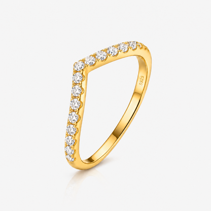 V Contour Pavé Band ring