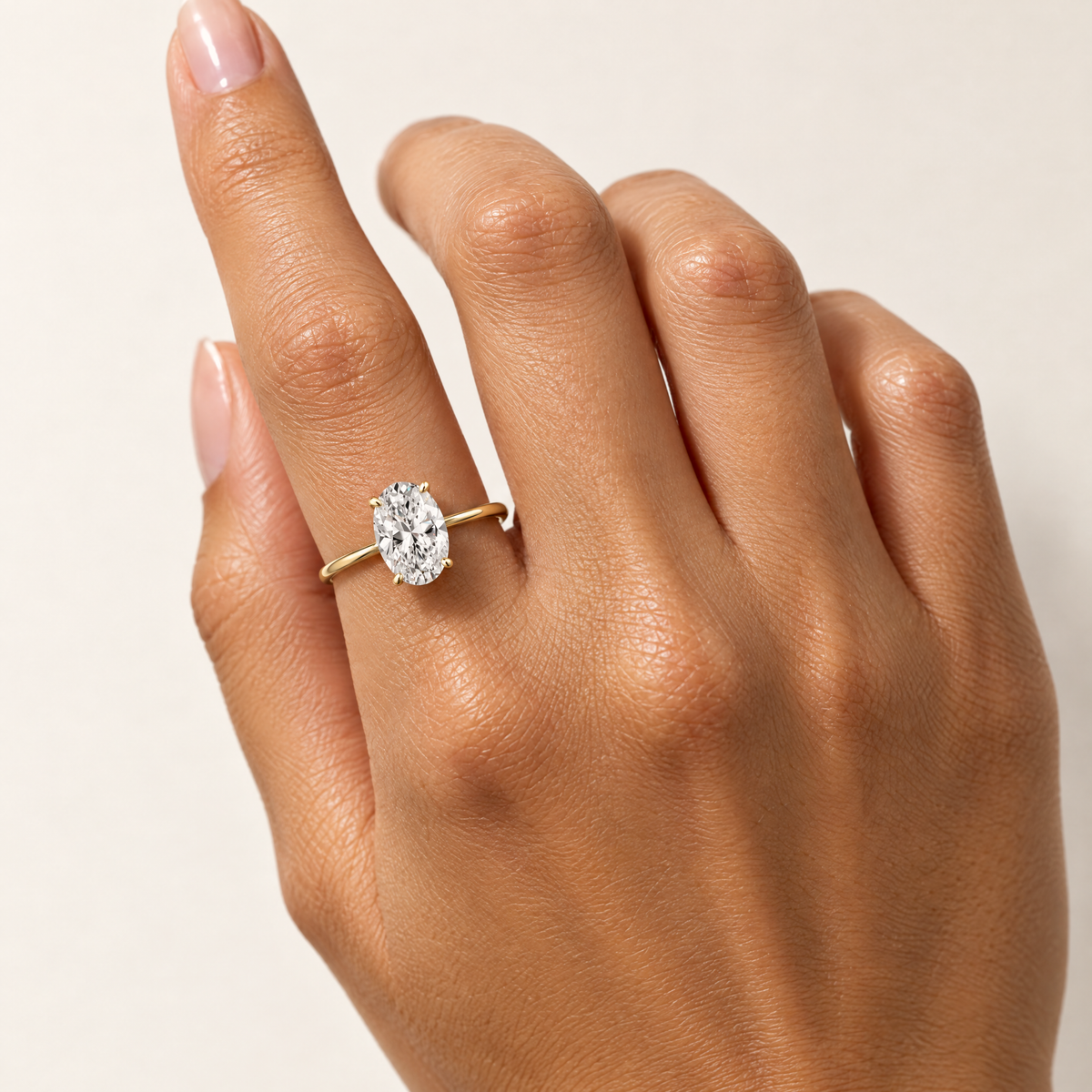 Classic Oval Solitaire Ring seen from above