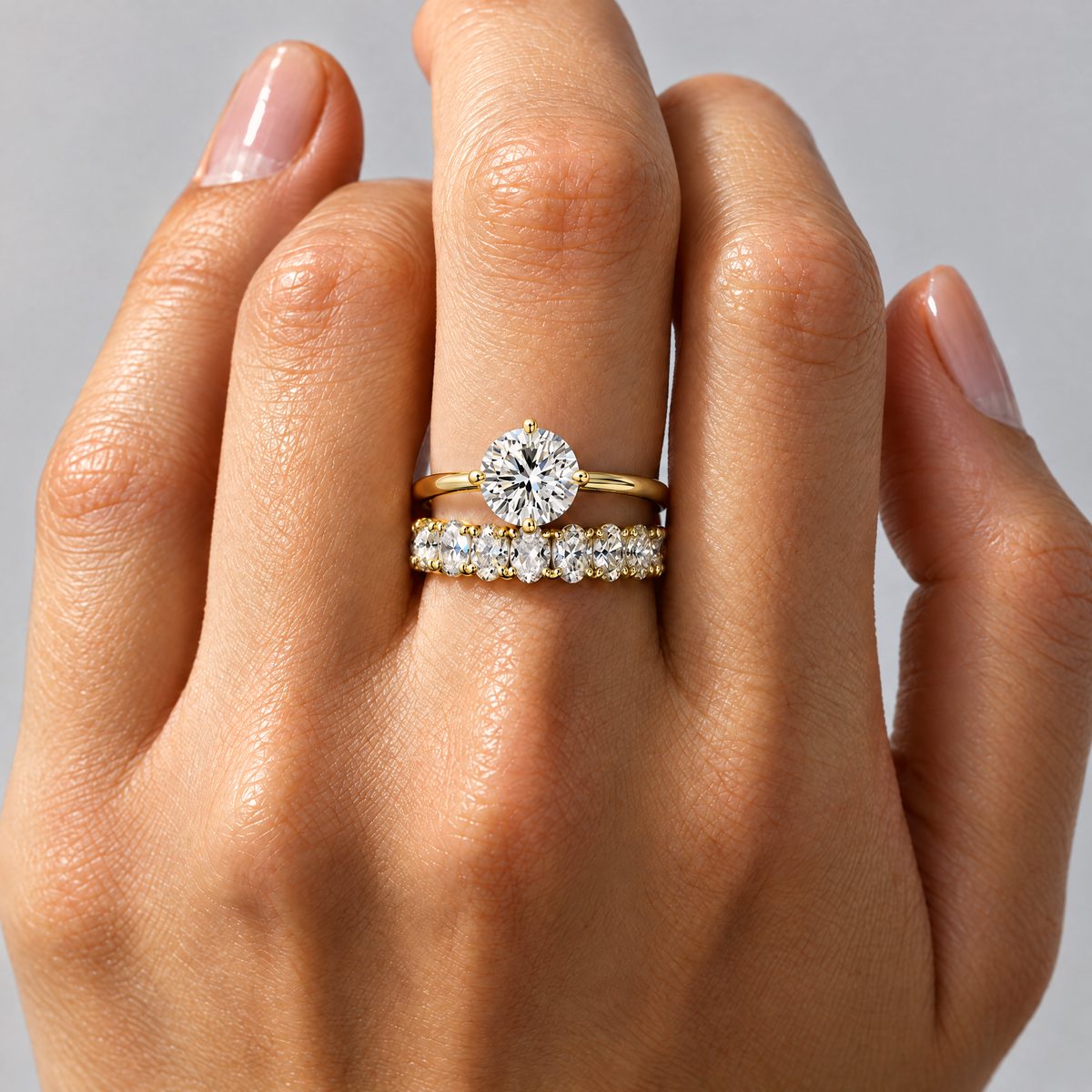 Round Solitaire Ring in profile