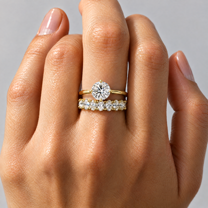 Round Solitaire Ring in profile