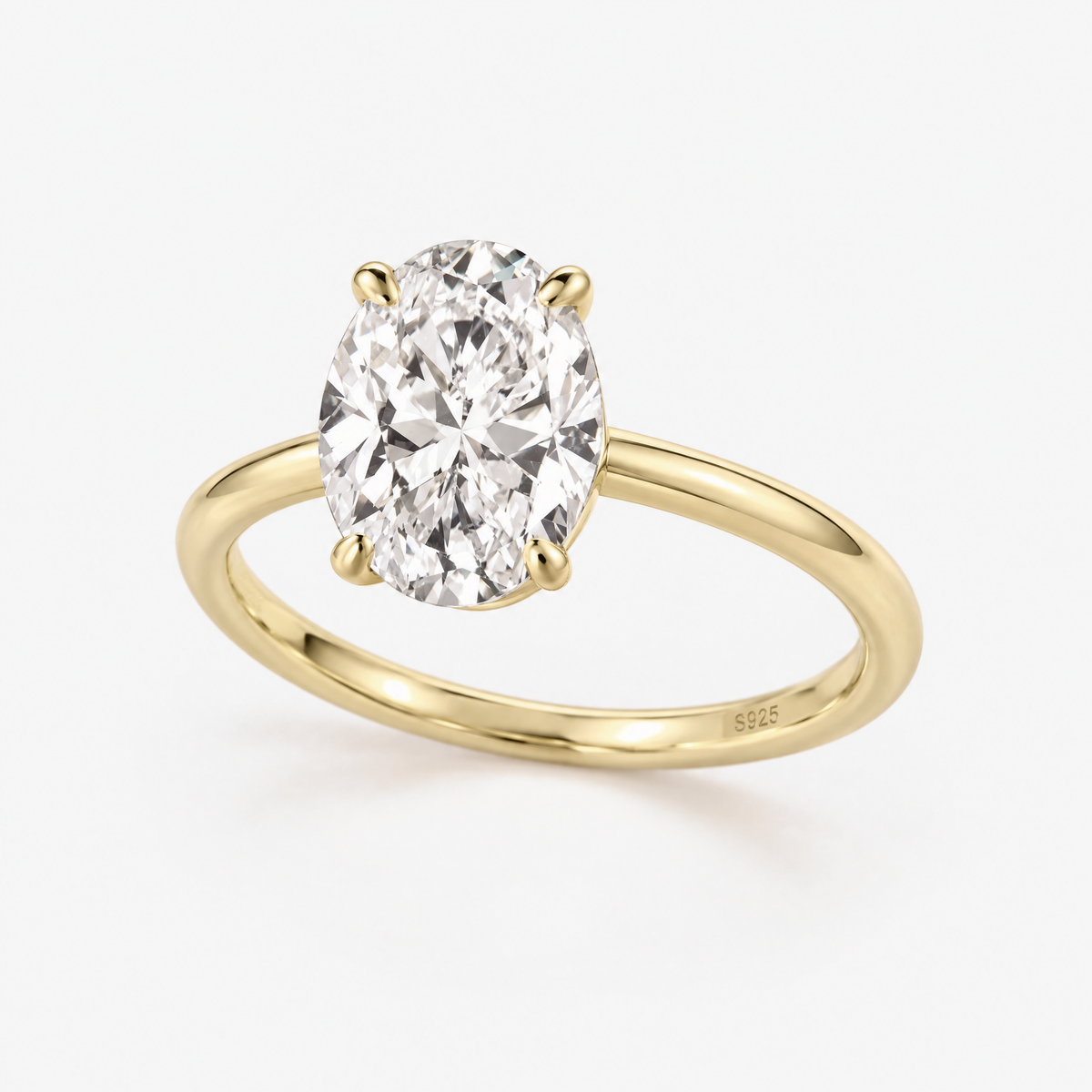 Classic Oval Solitaire Ring in gold